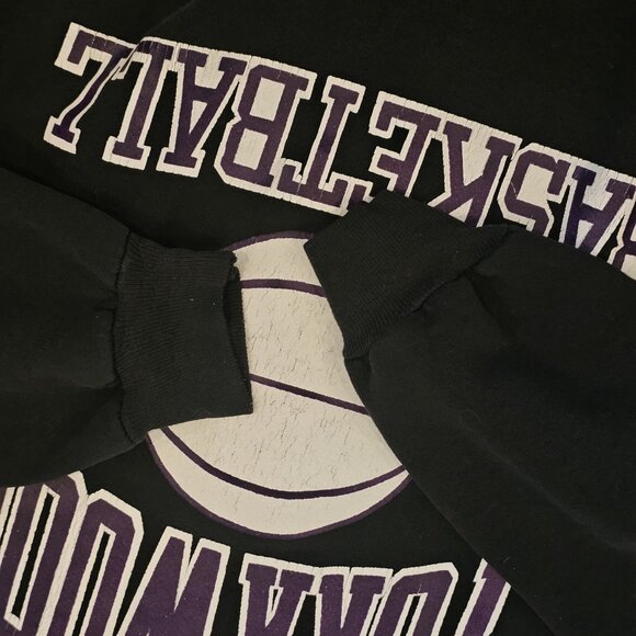 VTG 90s Yorkwood Basketball Sweatshirt Black Russell Athletics Sz XL Made In USA - Picture 10 of 10